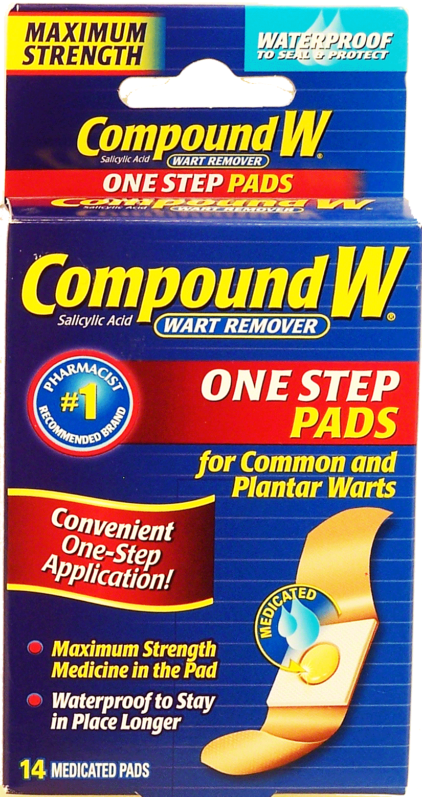 Compound W One Step Pads salicylic acid wart remover, medicated pads Full-Size Picture